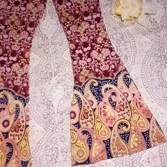 - "Love Fire" boho print  flare pants - Picture 11 of 15